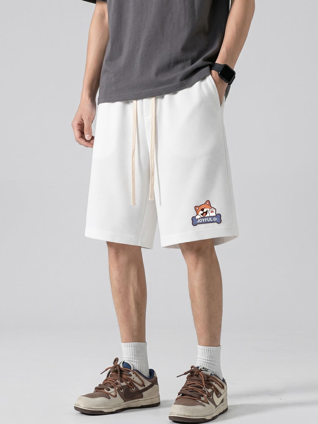 suo Self Design Men White Regular Shorts-picture-25