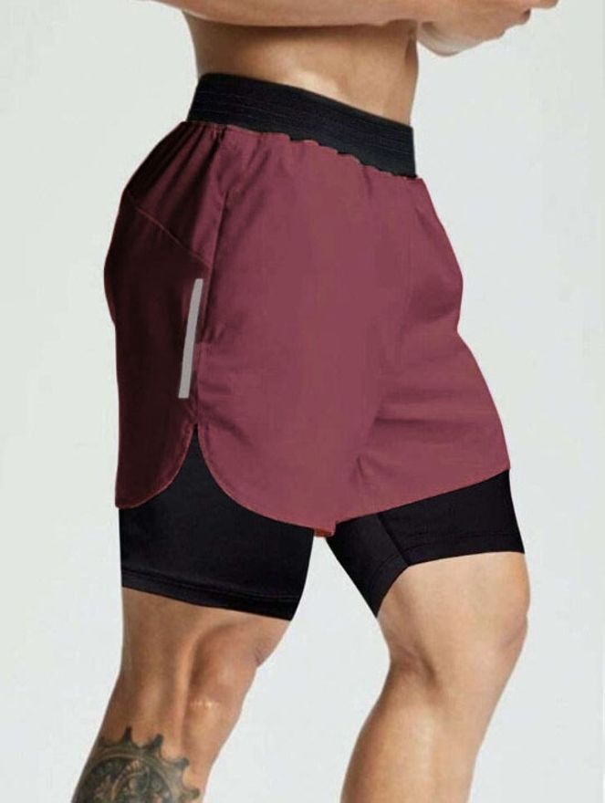 culish Color Block Men Maroon Sports Shorts-picture-25