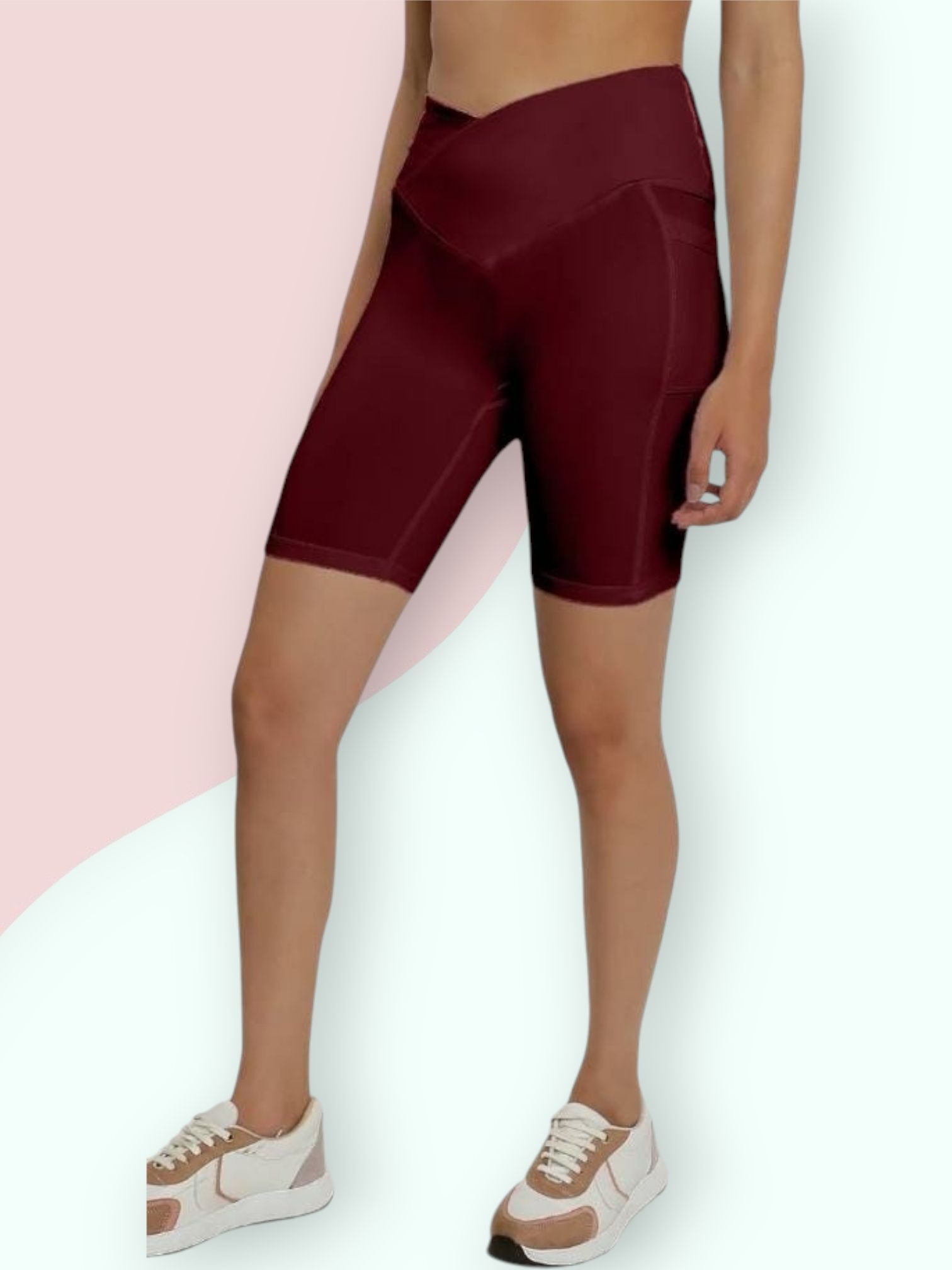 wearjukboxx Solid Women Maroon Tights-picture-3