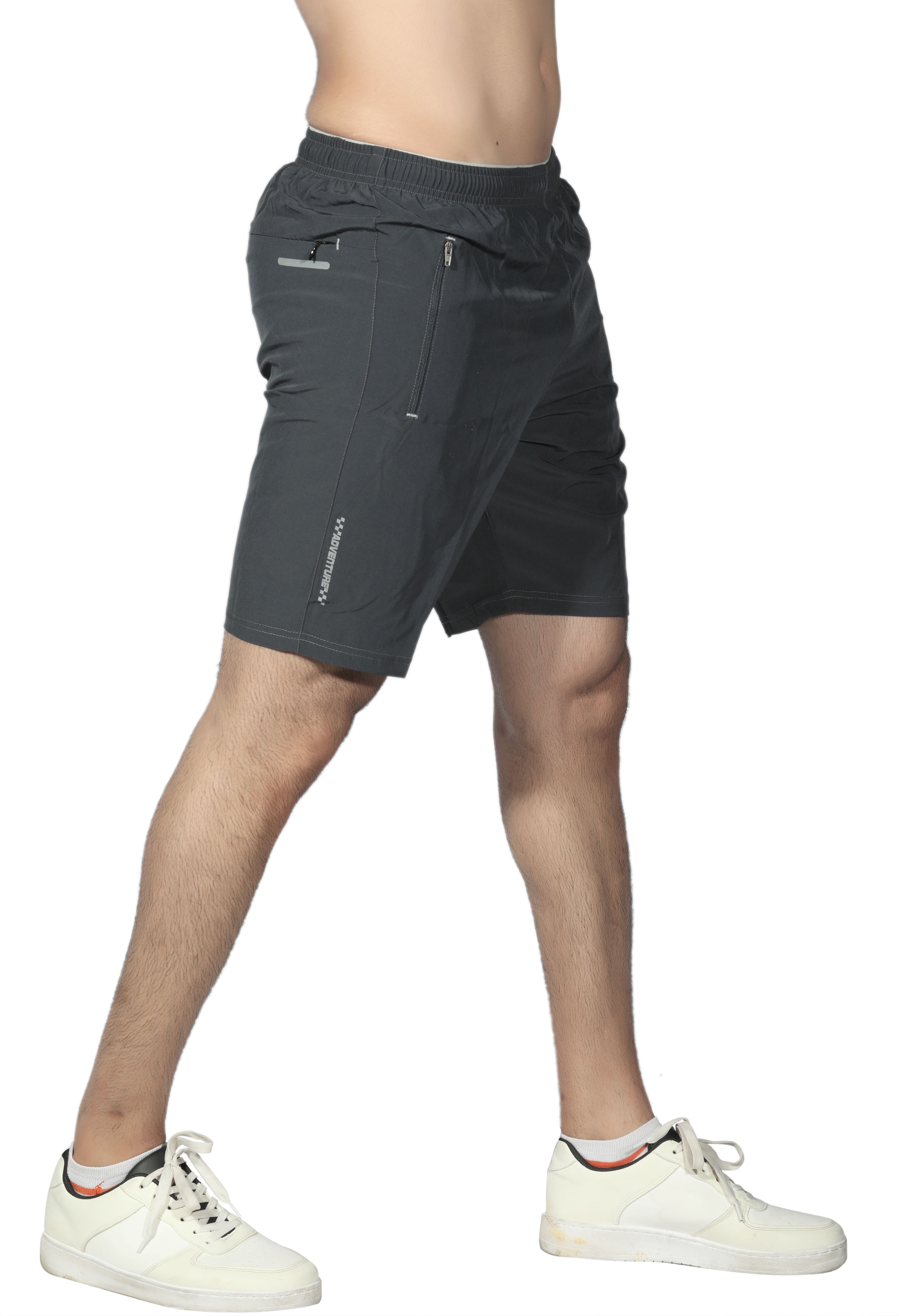 Solid Men Grey Sports Shorts-image-41