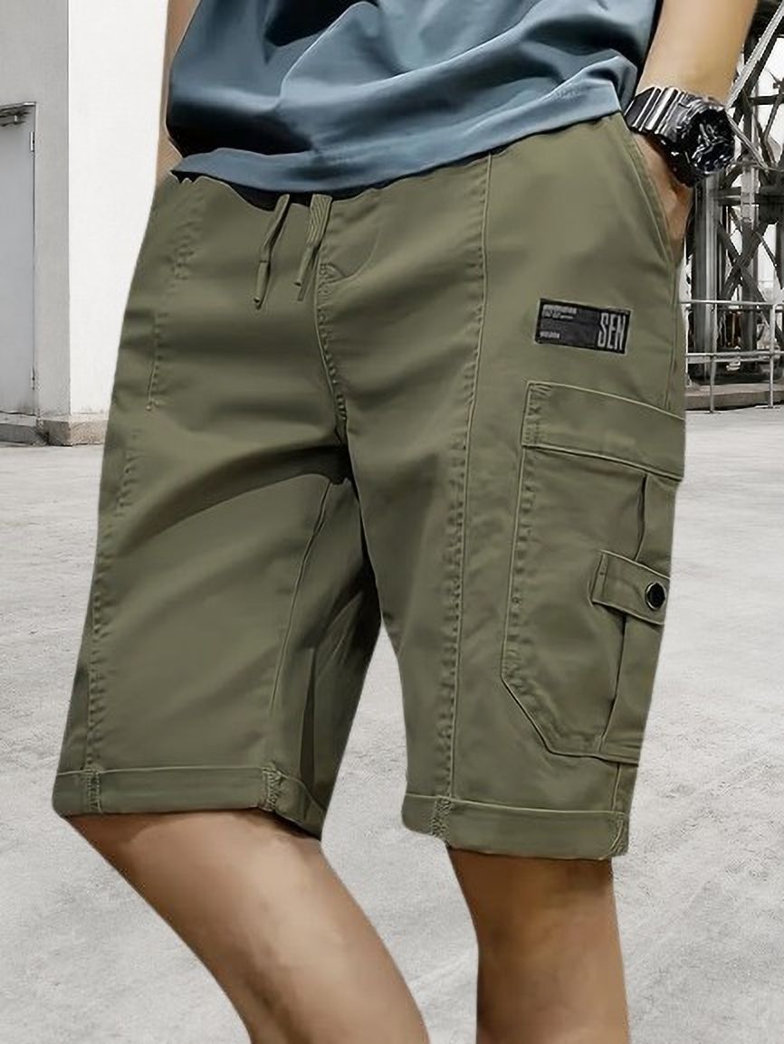 pitzz Solid Men Green Cargo Shorts-picture-10