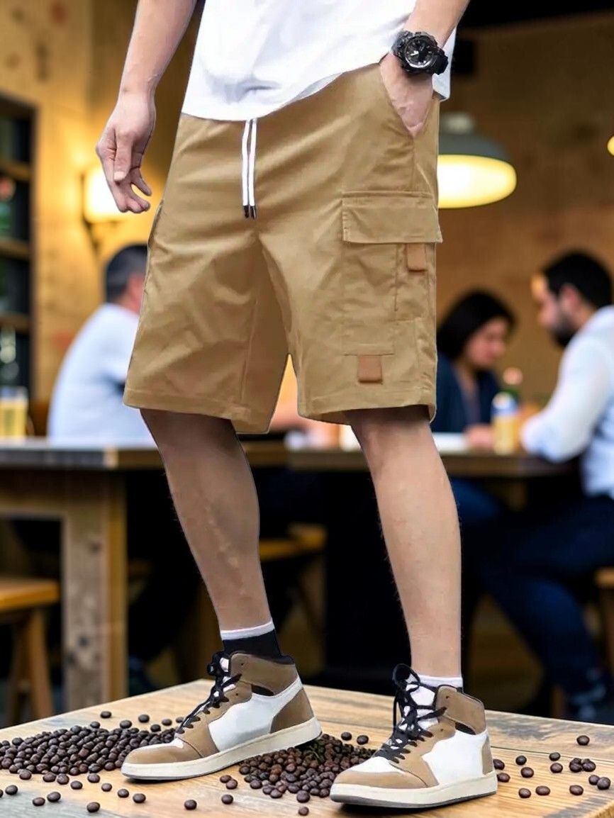 mucx Solid Men Beige Casual Shorts-picture-18