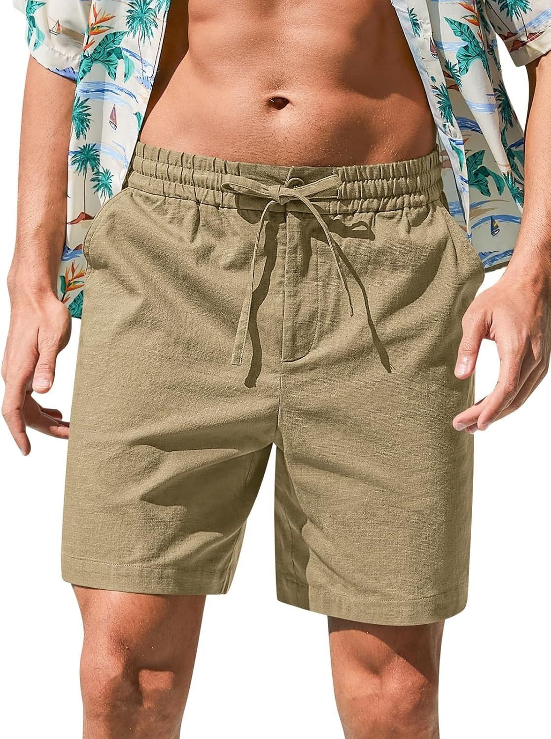 pptoss Solid Men Beige Casual Shorts-picture-1