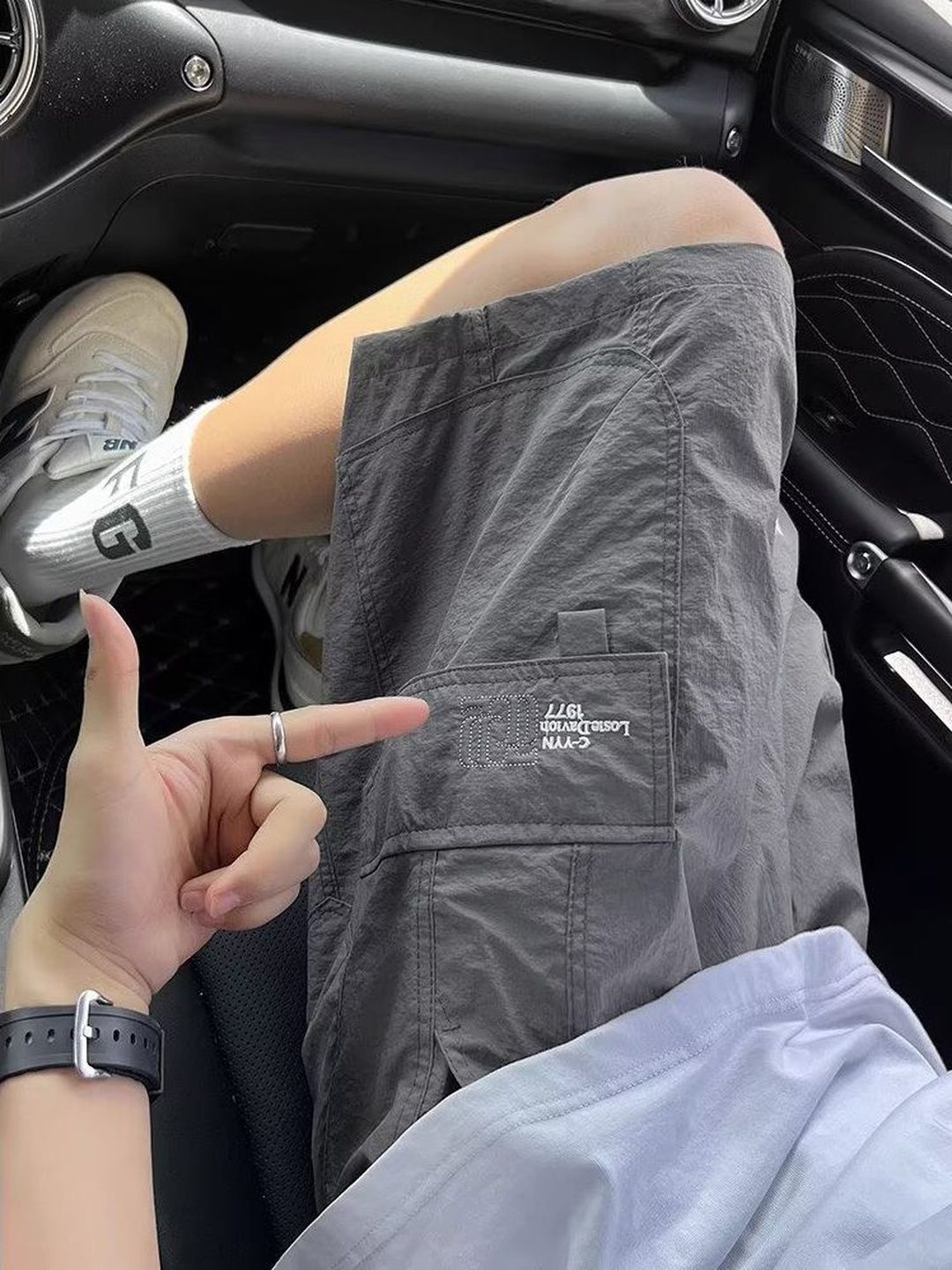 suo Solid Men Grey Cargo Shorts-picture-36