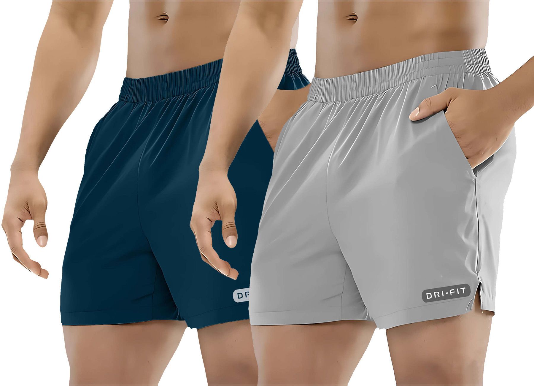 pravaha Solid Men Grey Gym Shorts-picture-16