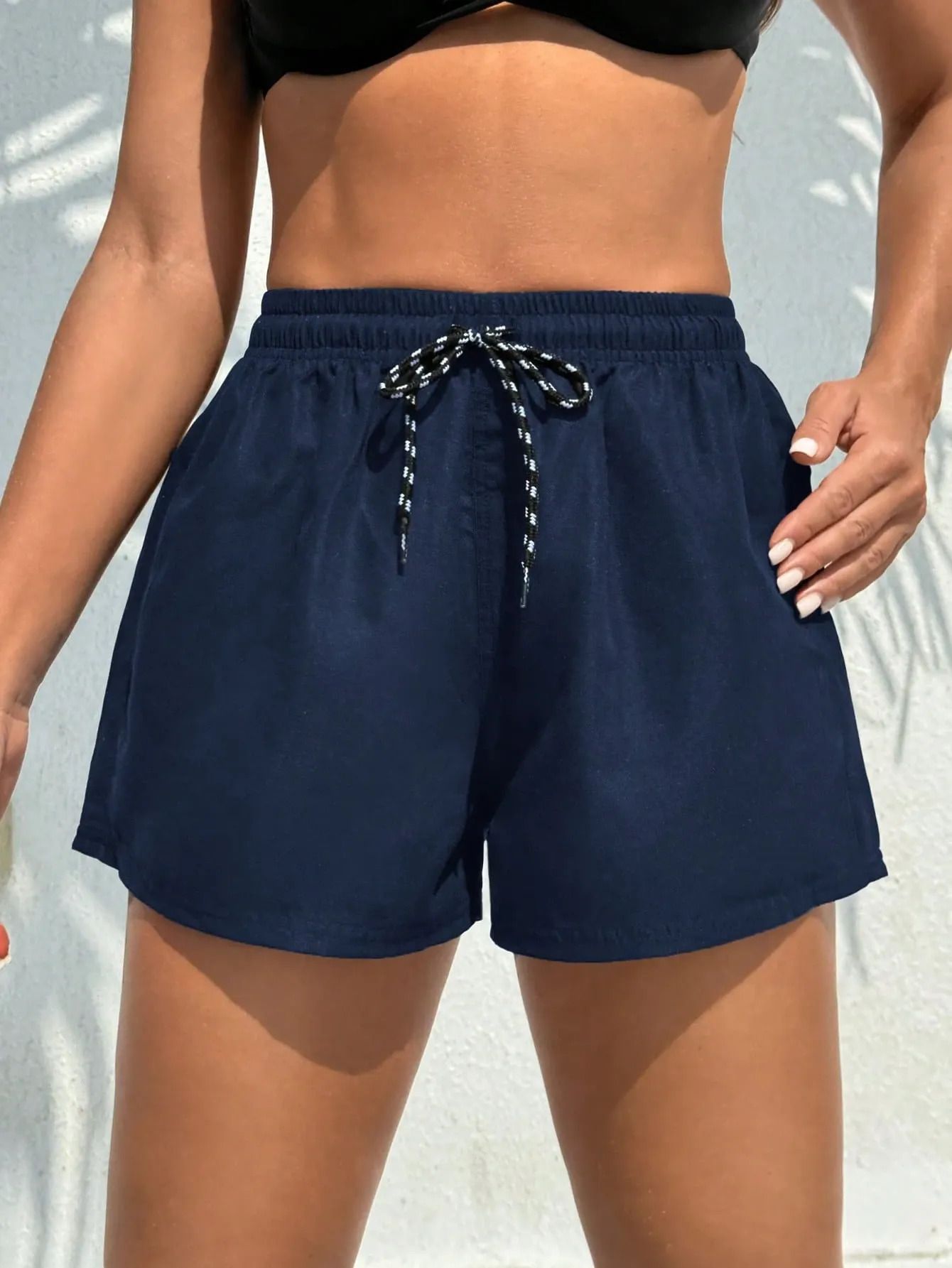 pravaha Solid Women Blue Regular Shorts-picture-15