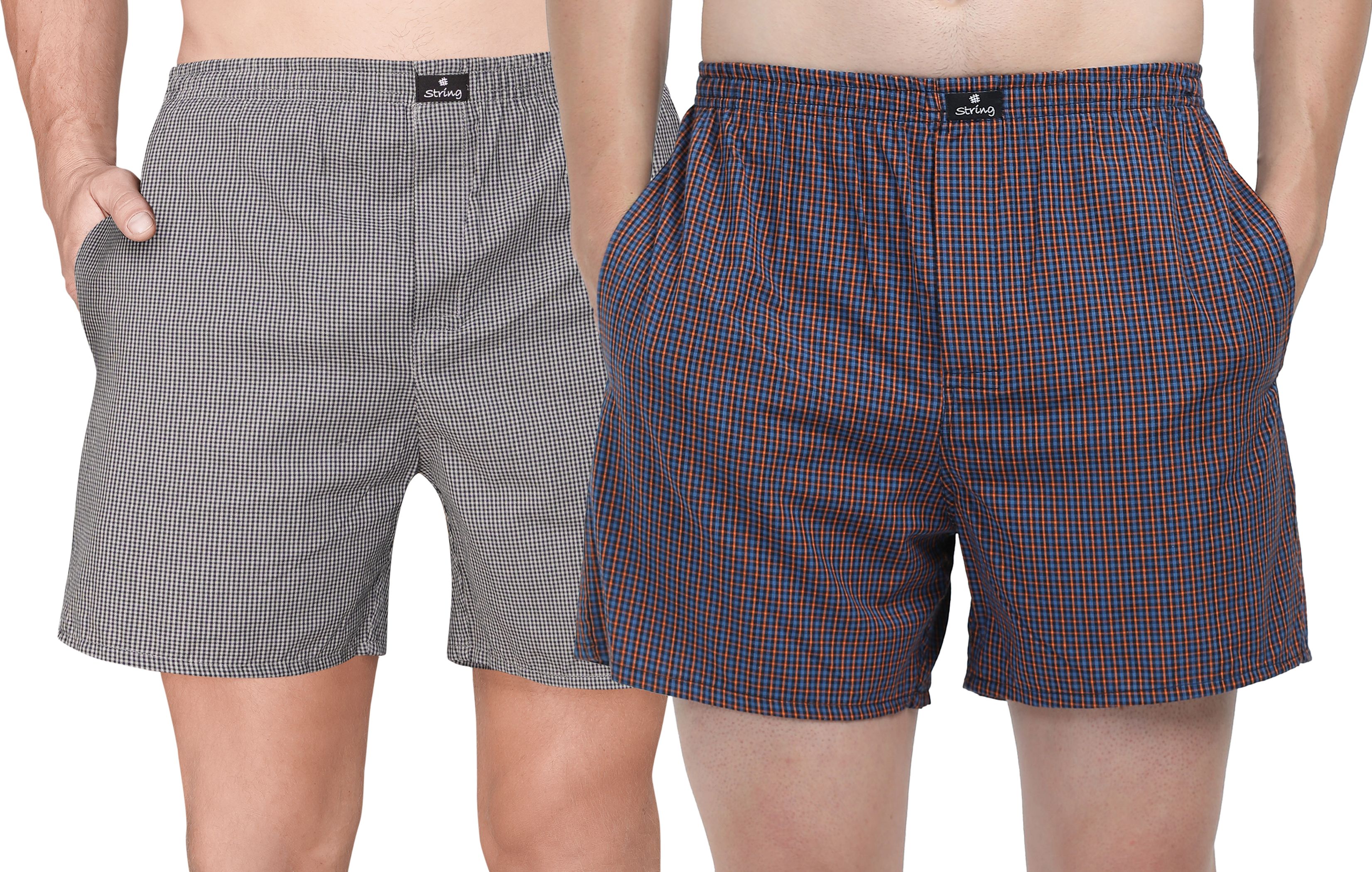 string Pack of 2 Checkered Men Multicolor Boxer Shorts-picture-6