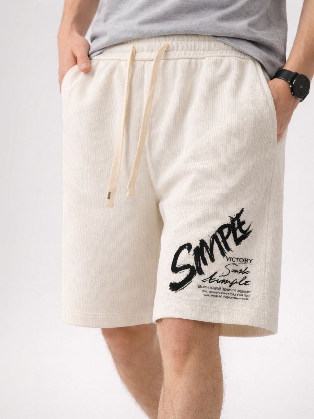suo Self Design Men White Regular Shorts-picture-33
