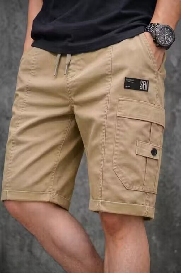 jishmish Solid Men Khaki Cargo Shorts-picture-45