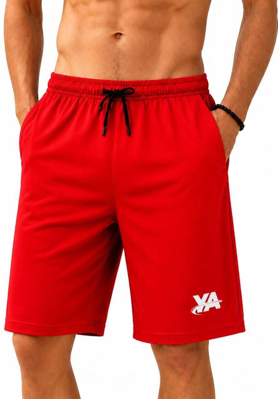 yas Solid Men Red Gym Shorts, Casual Shorts-picture-13