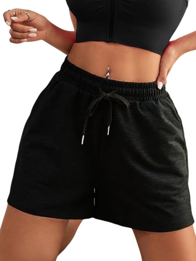 kvvmnation Self Design Women Black Gym Shorts, Casual Shorts-picture-27