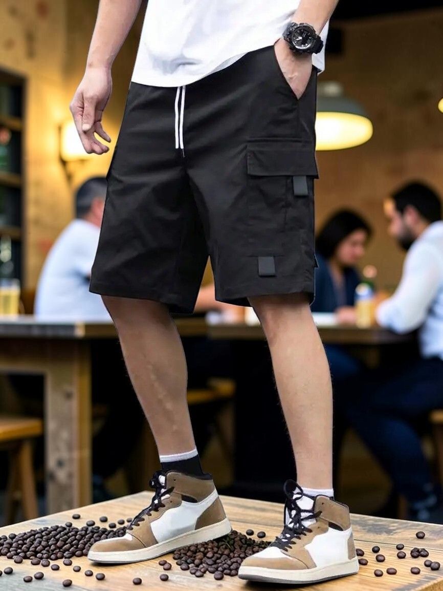 jbve Solid Men Black Casual Shorts-picture-47