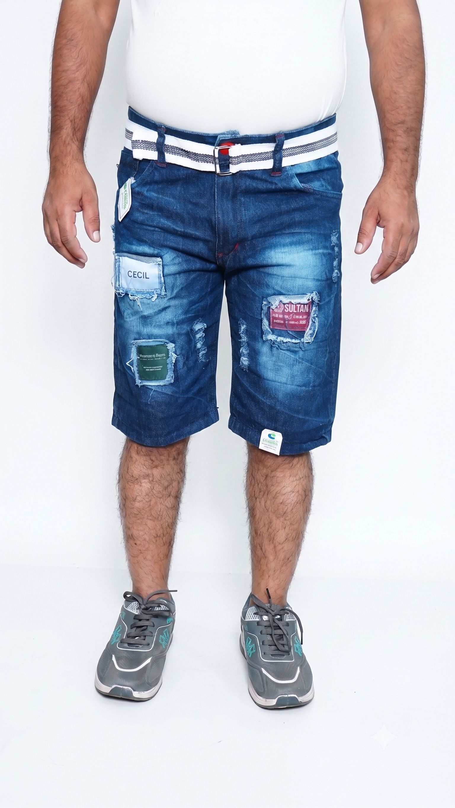 qfa Dyed/Washed Men Denim Blue Denim Shorts-picture-35