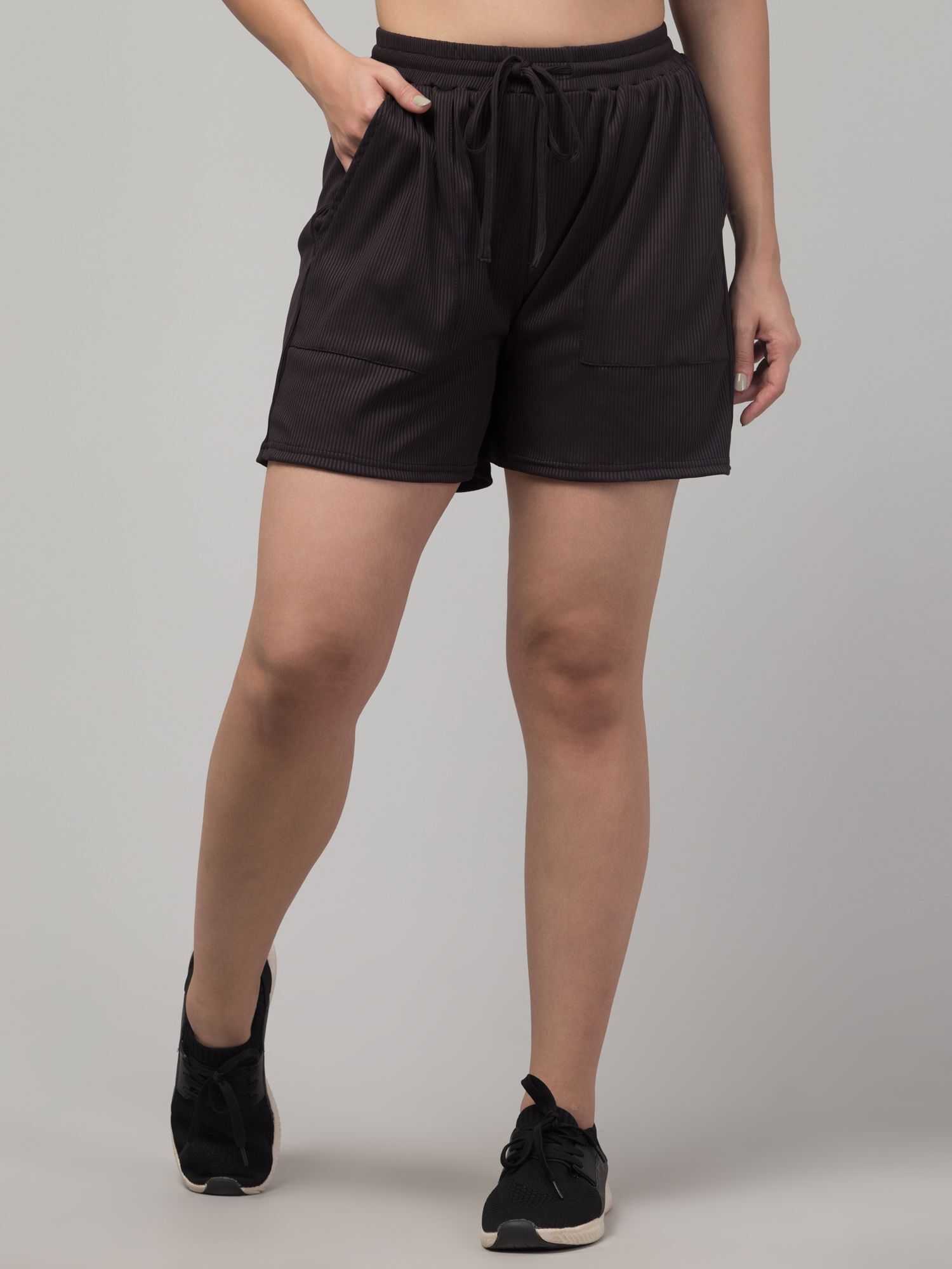 the klowt co Solid Women Black Casual Shorts, Baggy Shorts, Basic Shorts, Bermuda Shorts, Night Shorts-picture-49