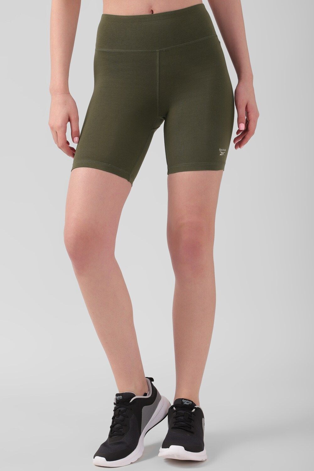 Solid Women Green Regular Shorts-image-44