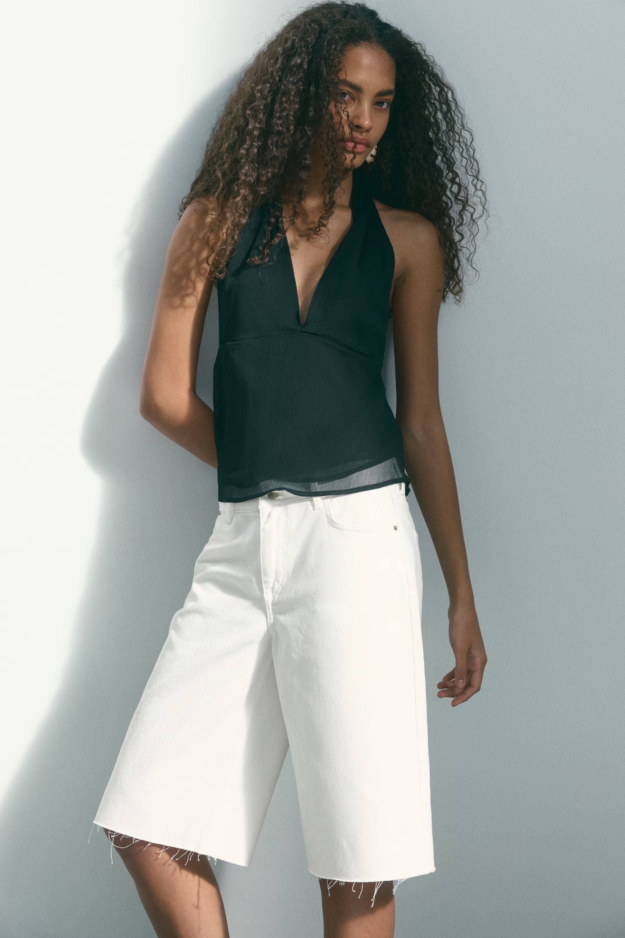 kotty Solid Women White Bermuda Shorts-picture-9