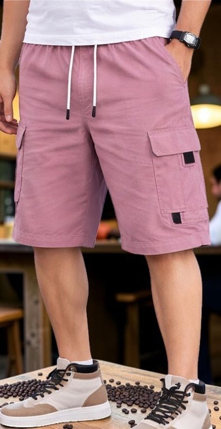 jbve Solid Men Pink Casual Shorts-picture-14