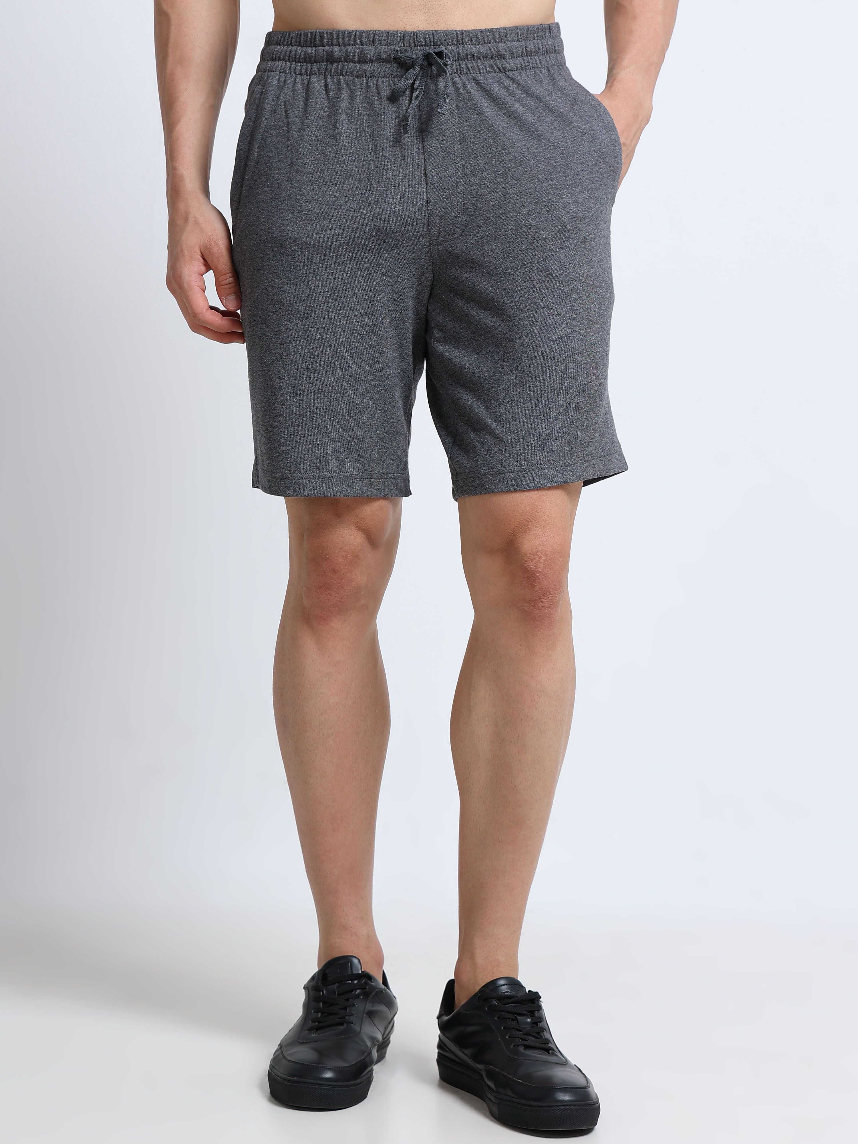 faso Solid Men Dark Grey Casual Shorts-picture-17