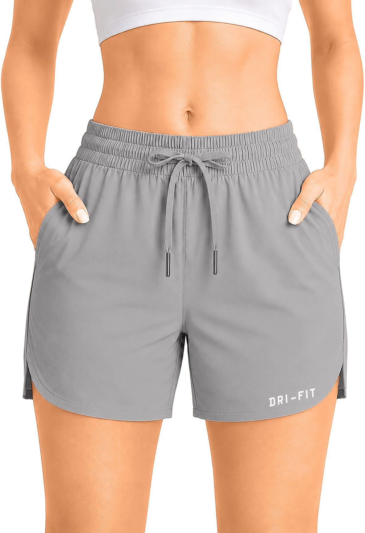 Printed Women Grey Running Shorts-image-43