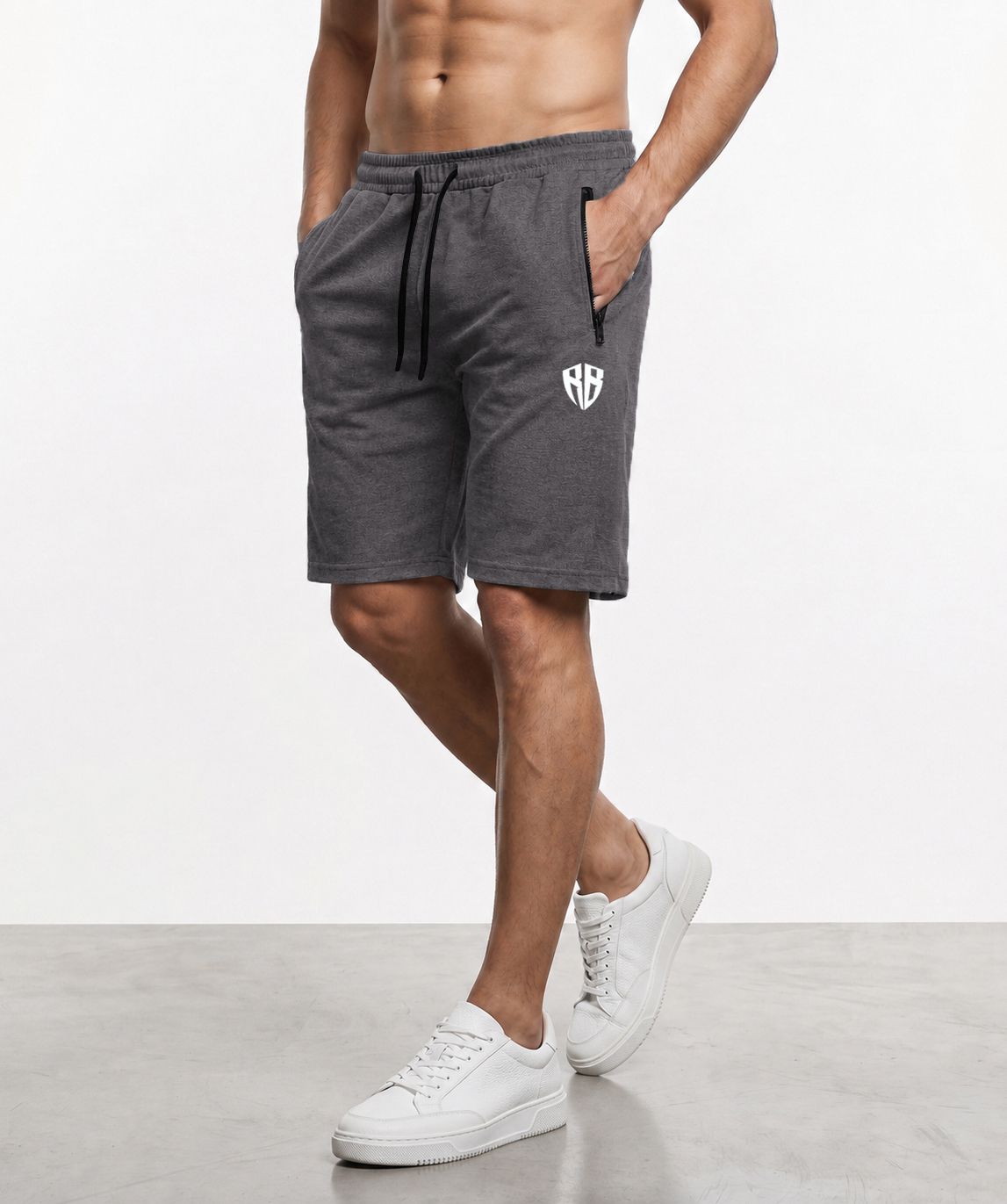 rockbay Solid Men Grey Regular Shorts-picture-5