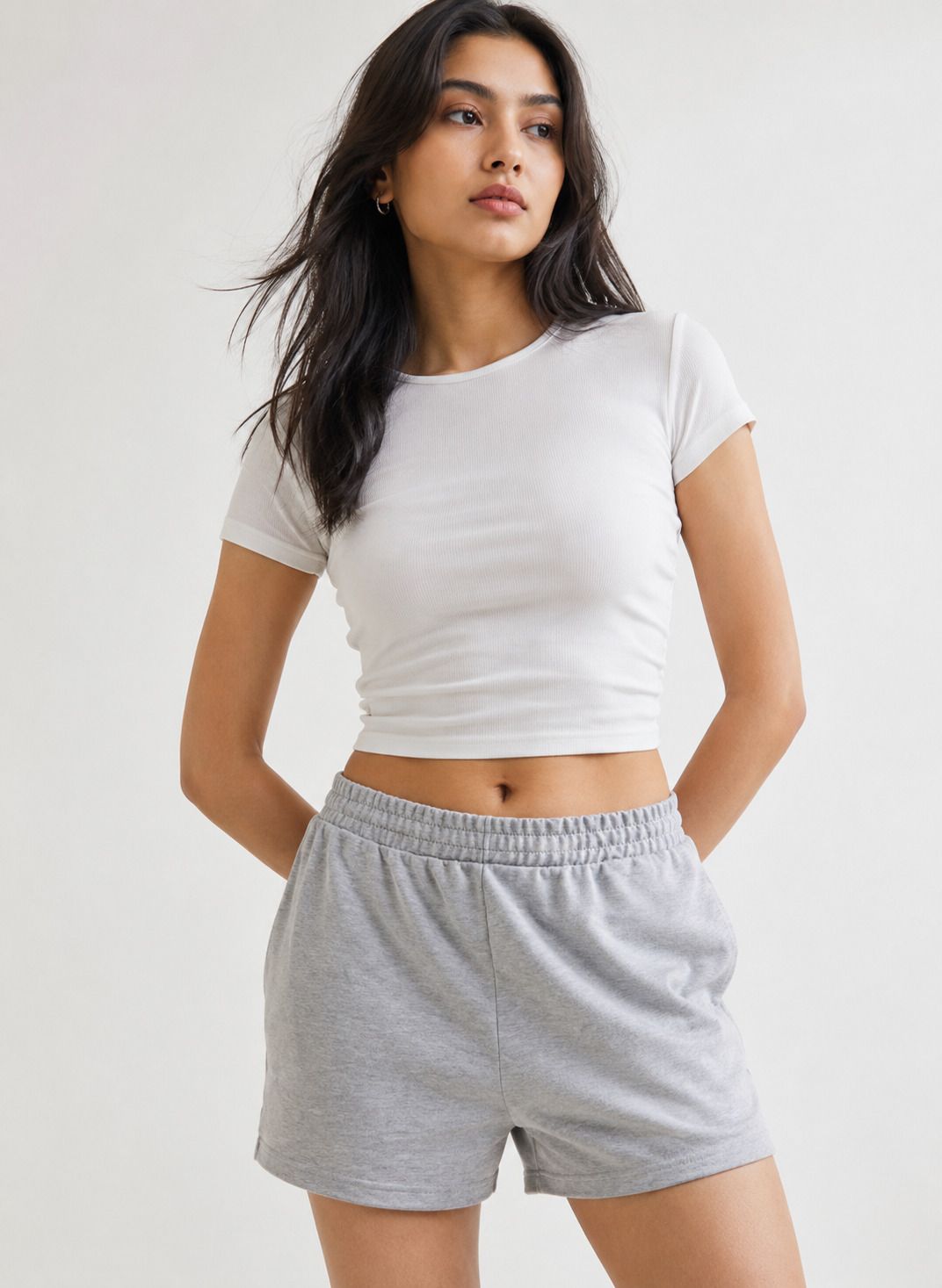 kvvmnation Solid Women Grey Casual Shorts-picture-12