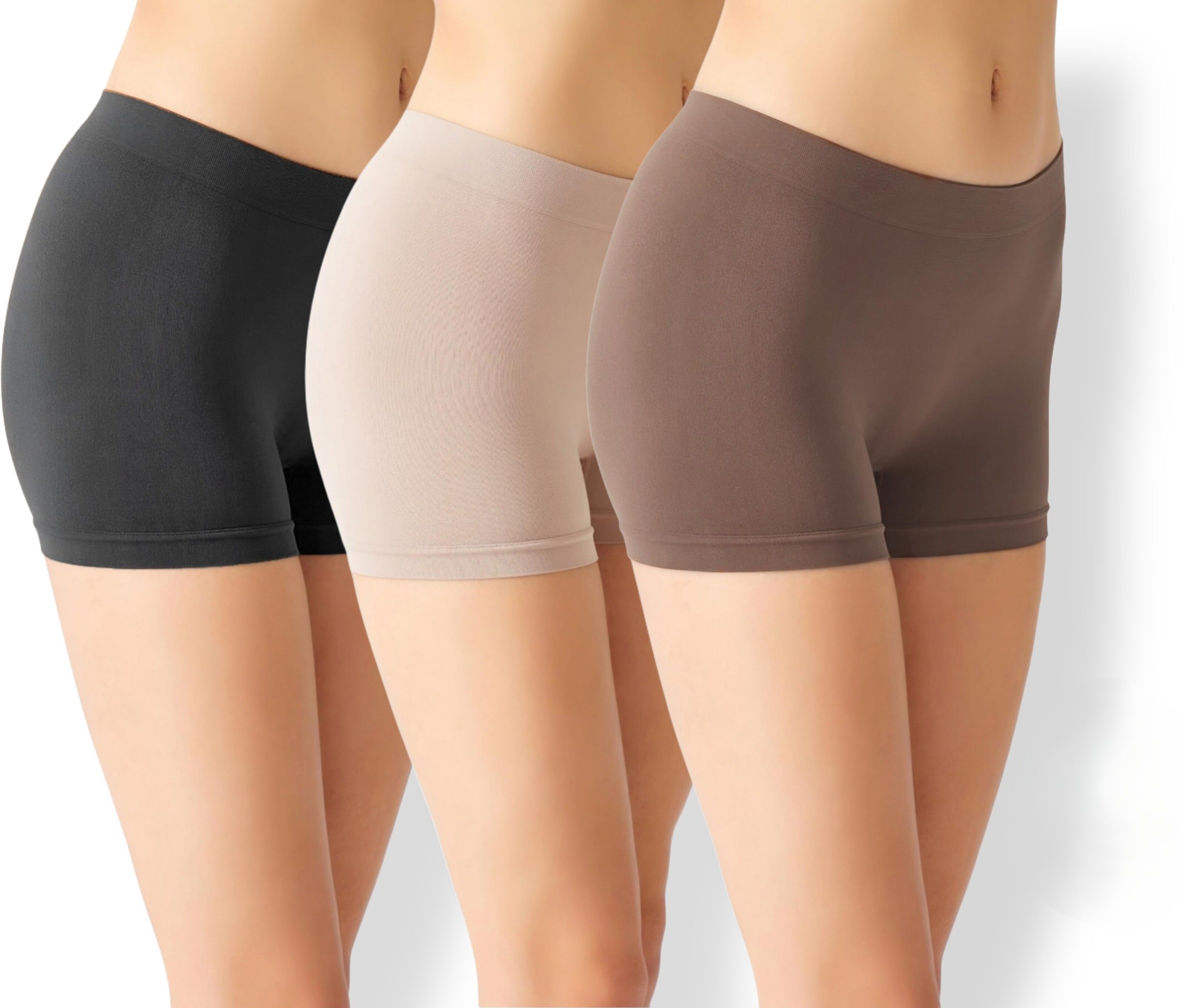 Pack of 3 Solid Women Multicolor Boxer Shorts-image-5