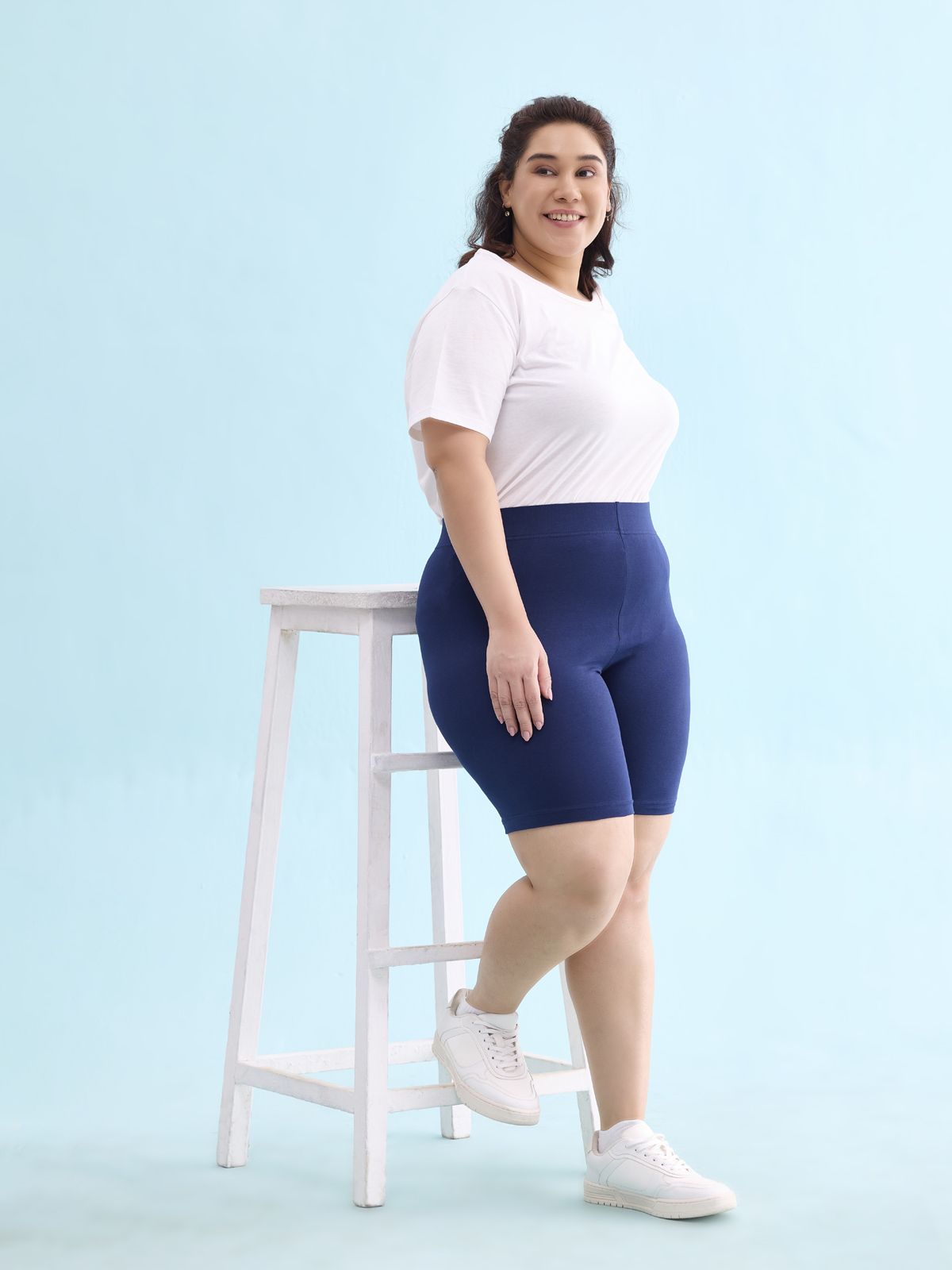 go colors Solid Women Blue Cycling Shorts-picture-21