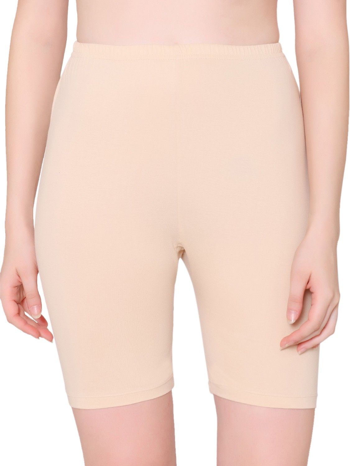 bodycare Pack of 3 Self Design Women Beige Cycling Shorts-picture-24