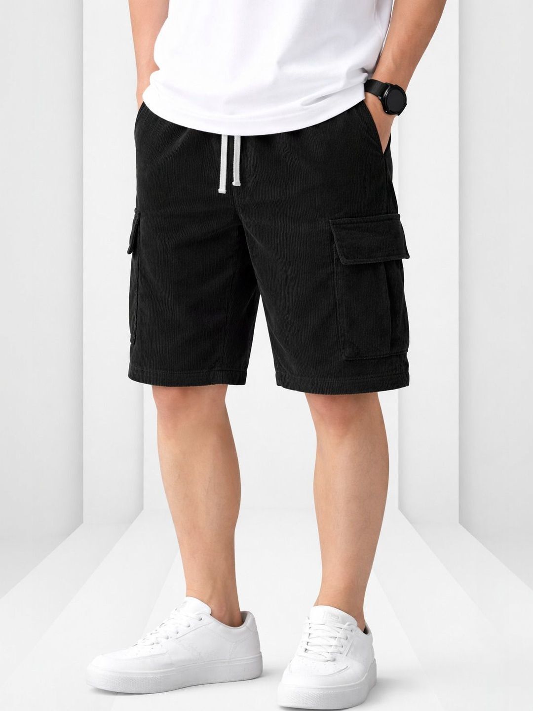 metronaut Men's Comfortable Solid Polycotton Lounge & Casual Shorts Solid Men Black Casual Shorts-picture-34