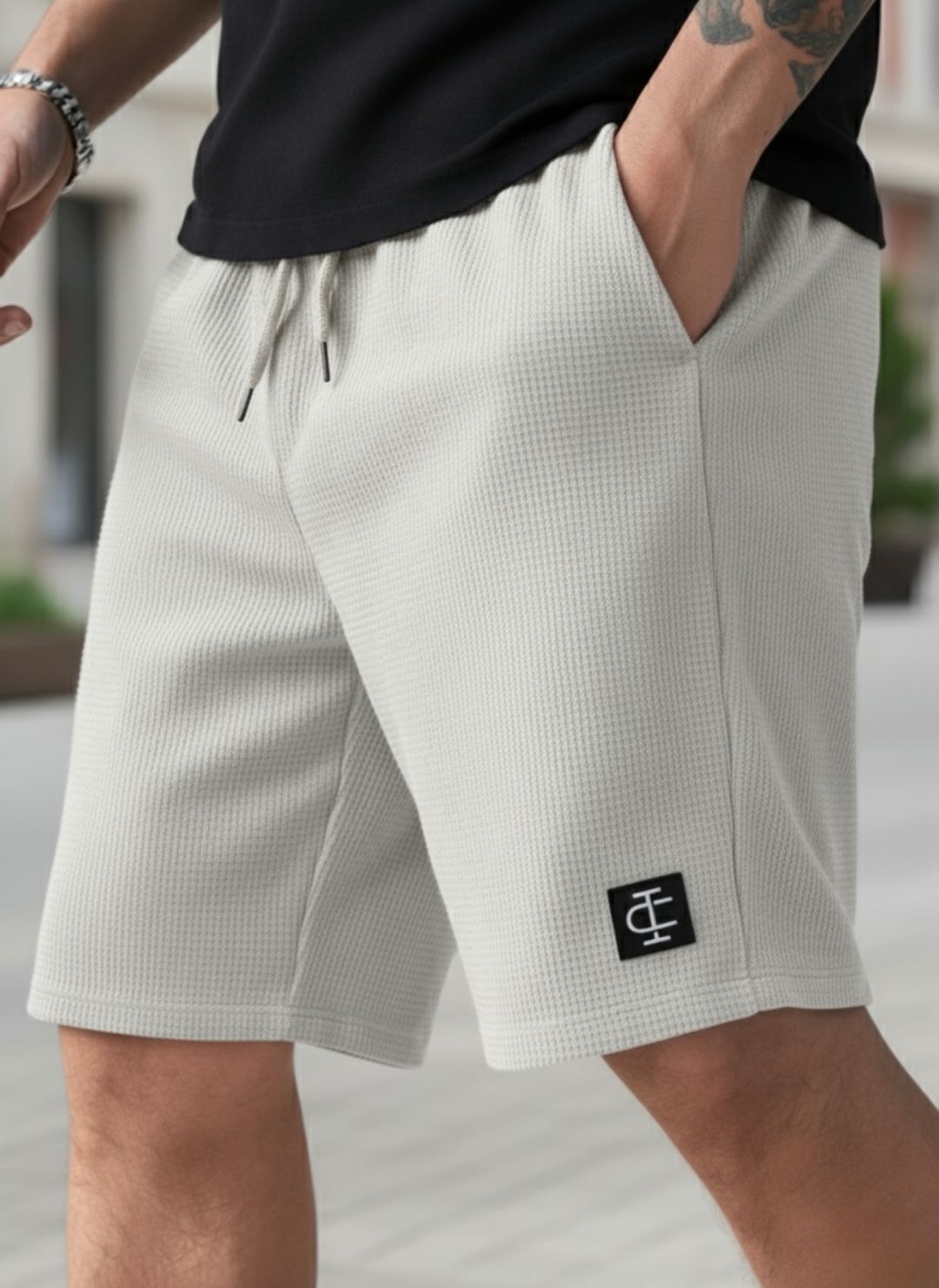 indiclub Self Design Men Silver Casual Shorts-picture-38