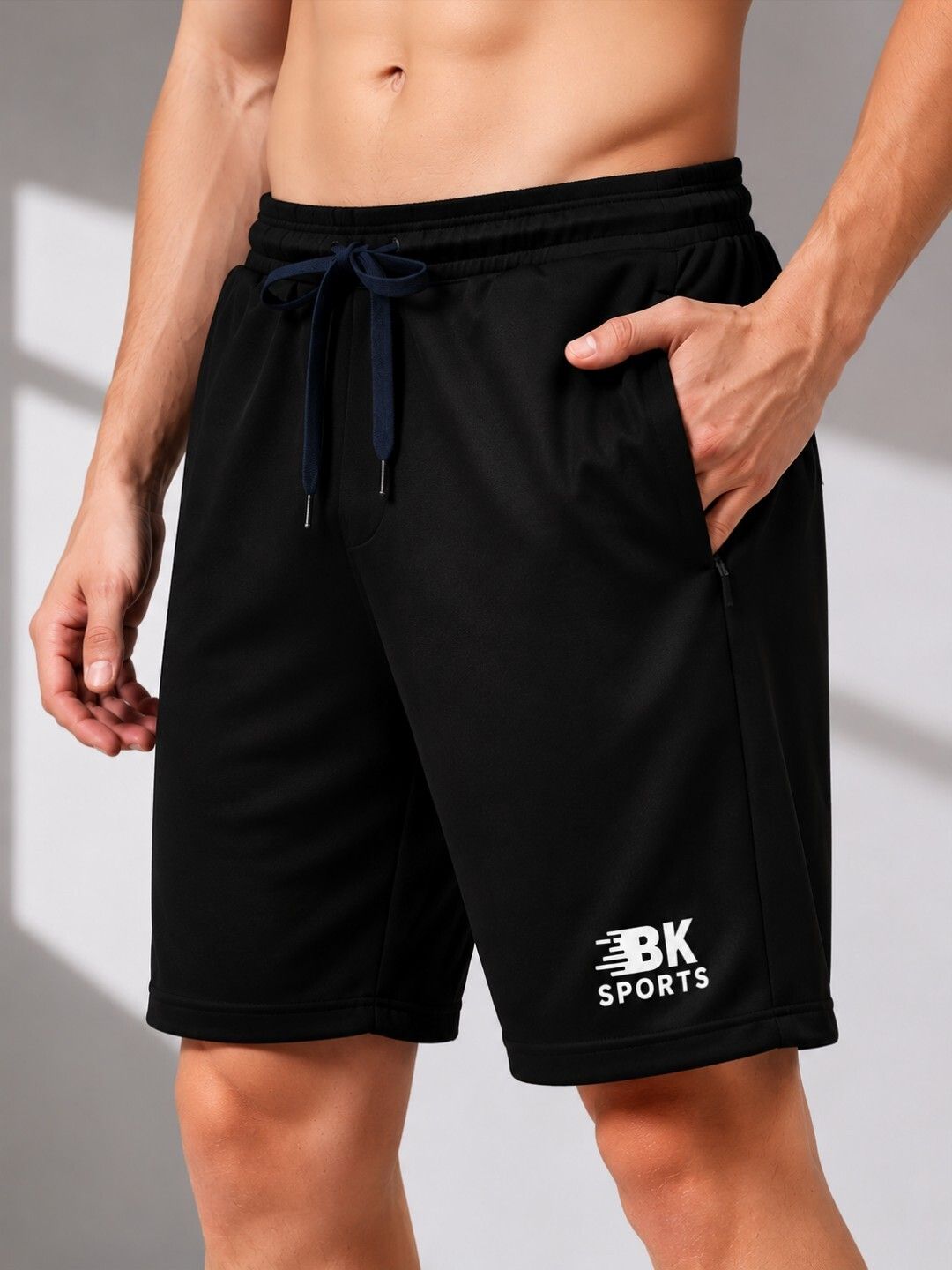 velmora Solid Men Black Sports Shorts-picture-24