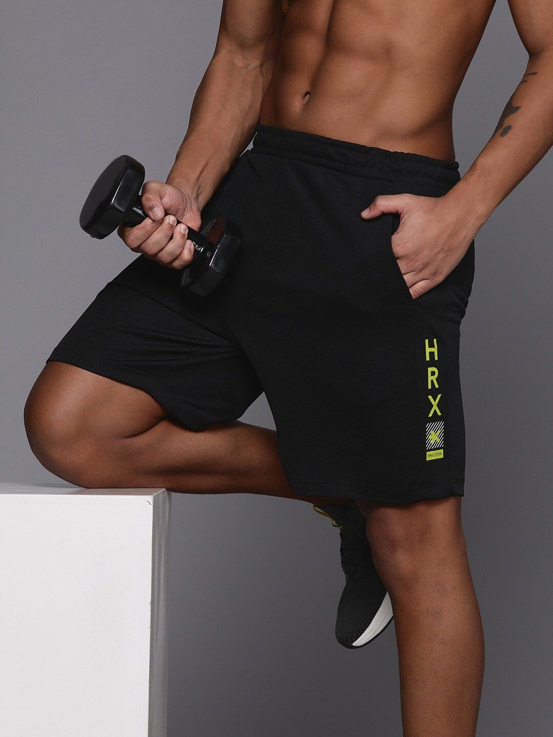hrx by hrithik roshan Printed Men Black Sports Shorts-picture-18