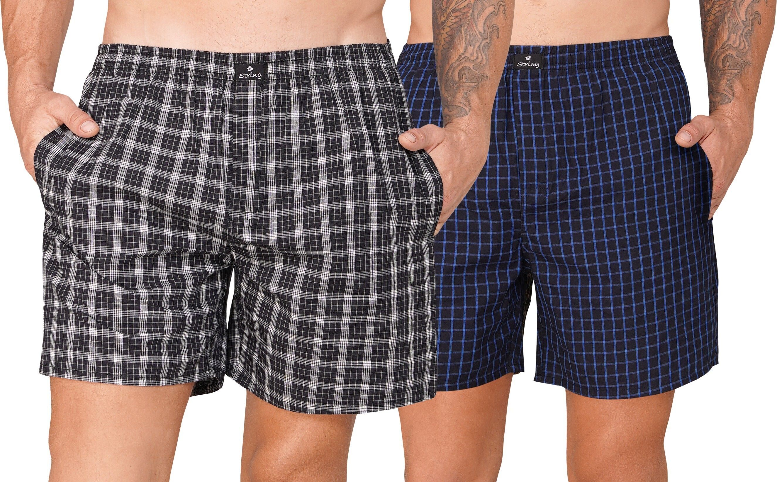 string Pack of 2 Checkered Men Multicolor Boxer Shorts-picture-17