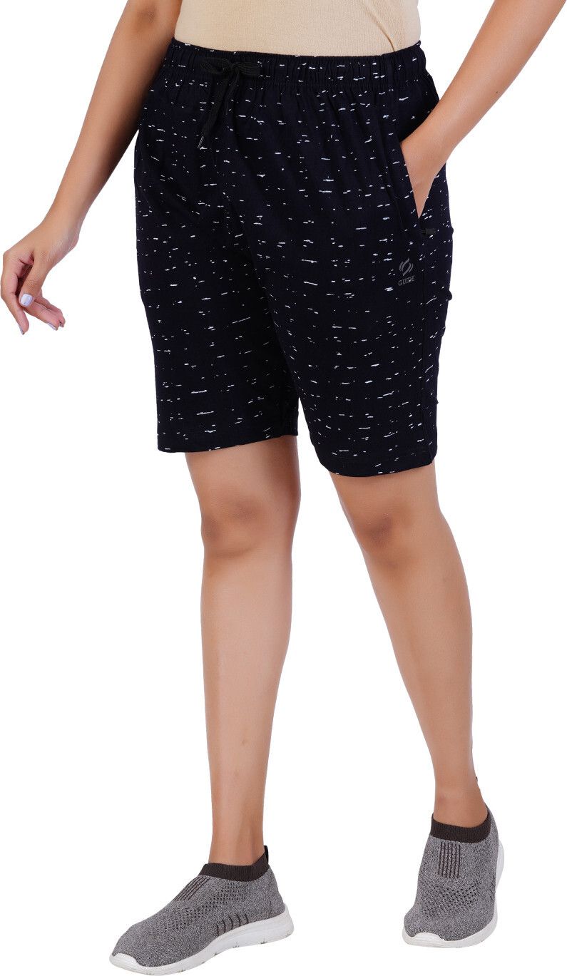 feel track Printed Women Dark Blue Regular Shorts-picture-23