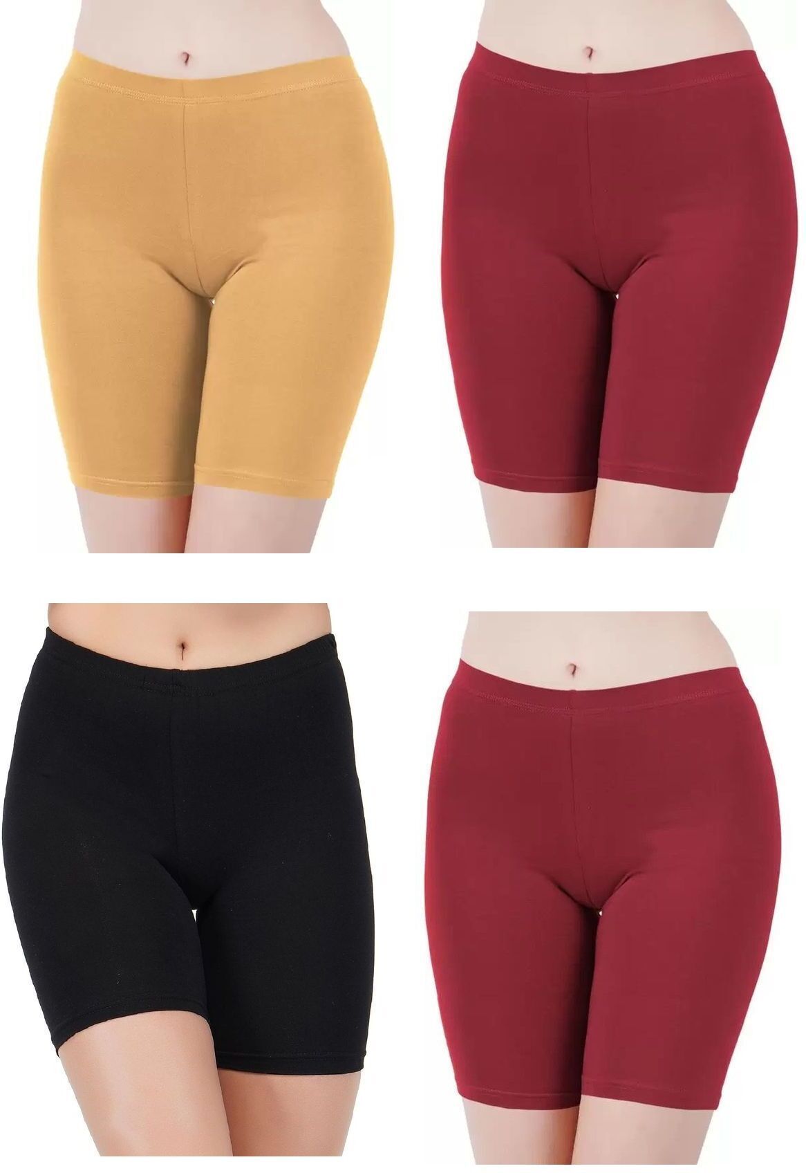 arla apparel Pack of 4 Solid Women Multicolor Cycling Shorts-picture-5