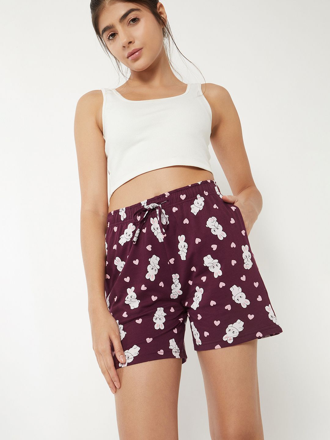 max Printed Women Purple Night Shorts-picture-21
