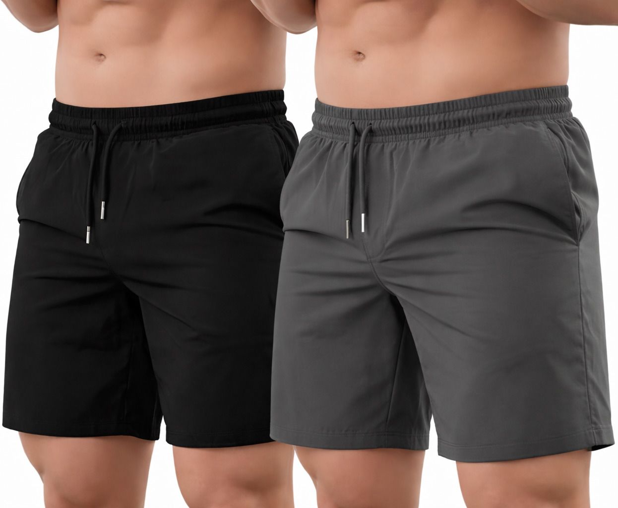 absolute defense Pack of 2 Solid Men Dark Blue, Black Gym Shorts, Sports Shorts-picture-15