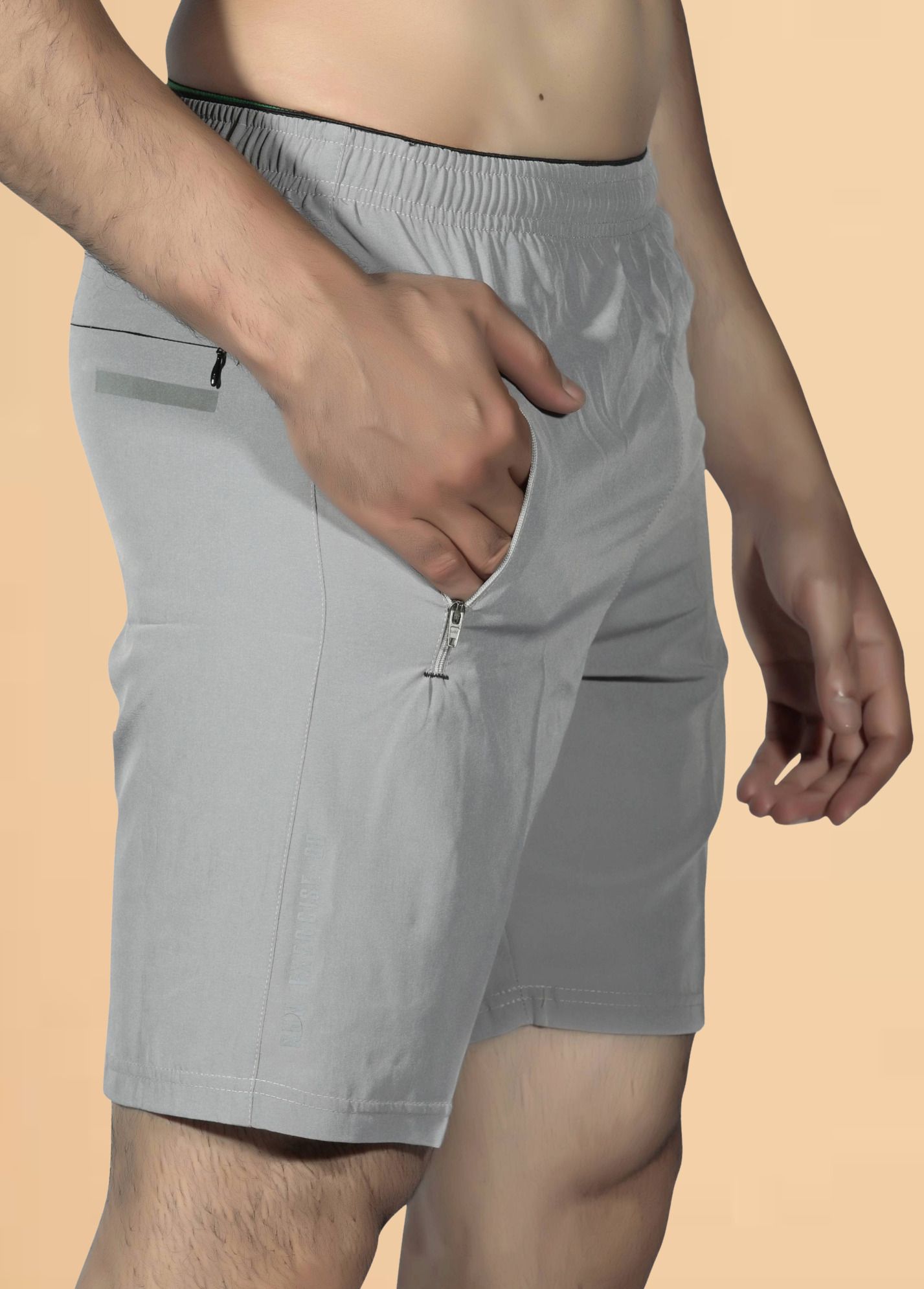 Solid Men Grey Sports Shorts, Running Shorts, Casual Shorts-image-2
