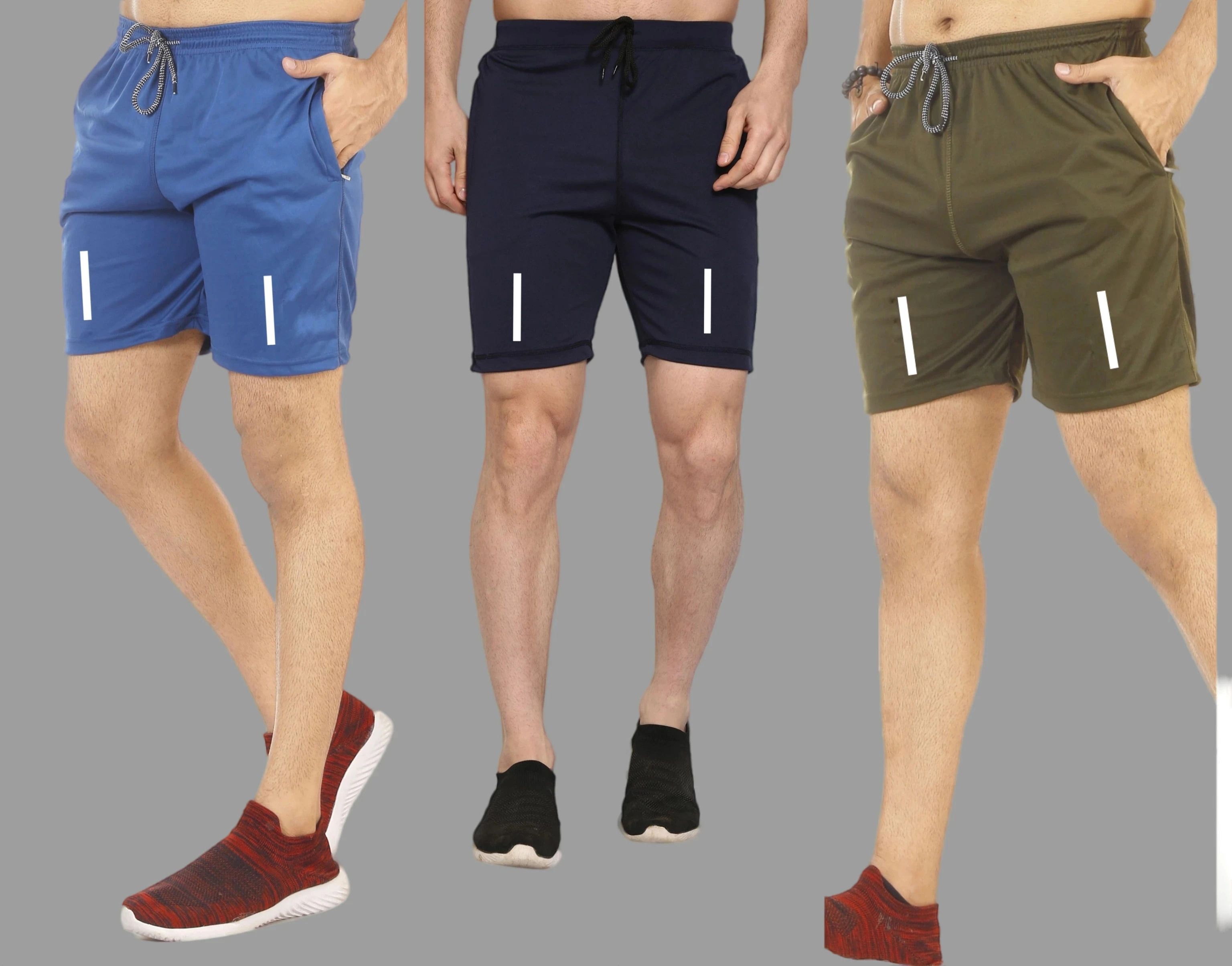 farsh Pack of 3 Solid Men Multicolor Regular Shorts-picture-11