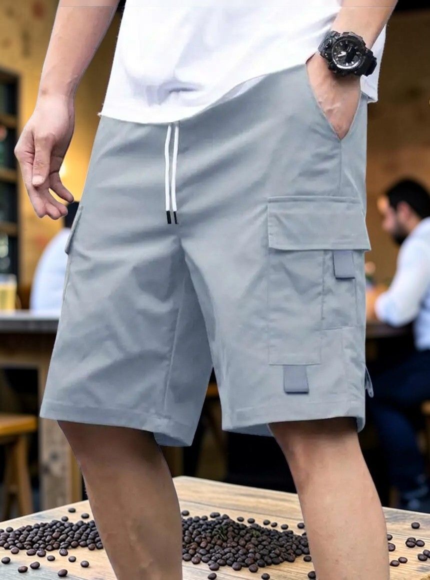 mucx Solid Men Light Blue Casual Shorts-picture-12