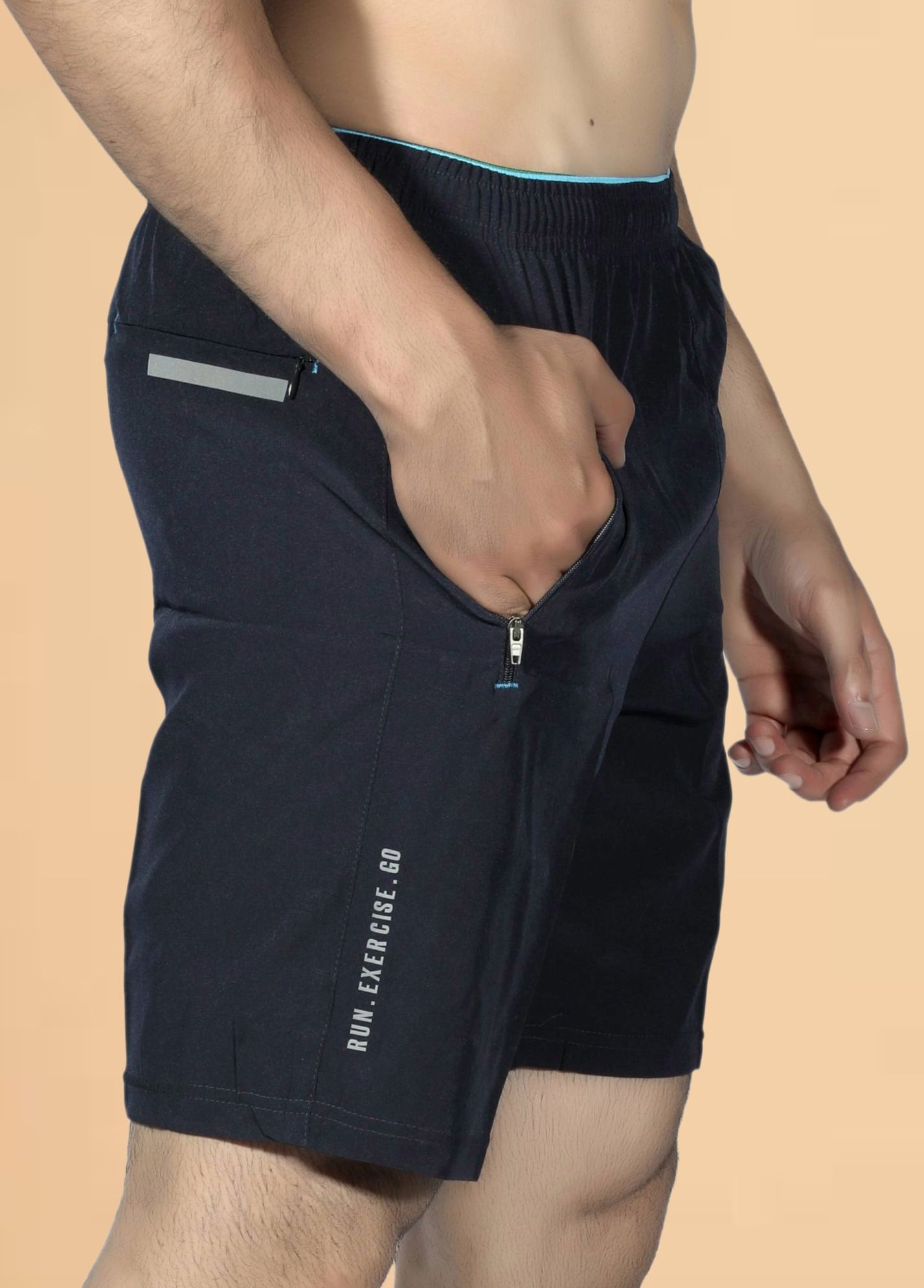 renessa Solid Men Dark Blue Sports Shorts, Running Shorts, Casual Shorts-picture-26