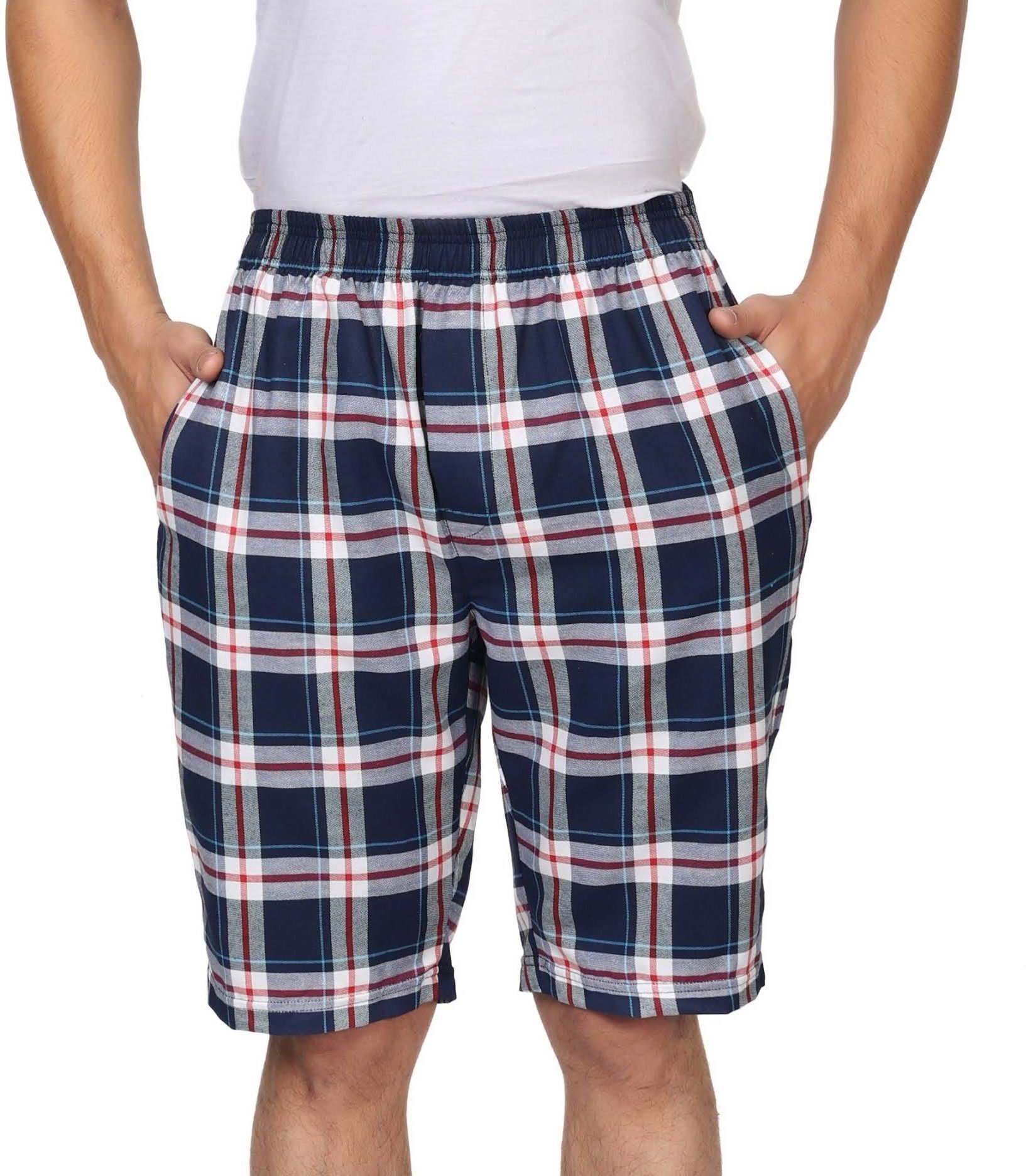 Checkered, Printed Men White Boxer Shorts-image-43