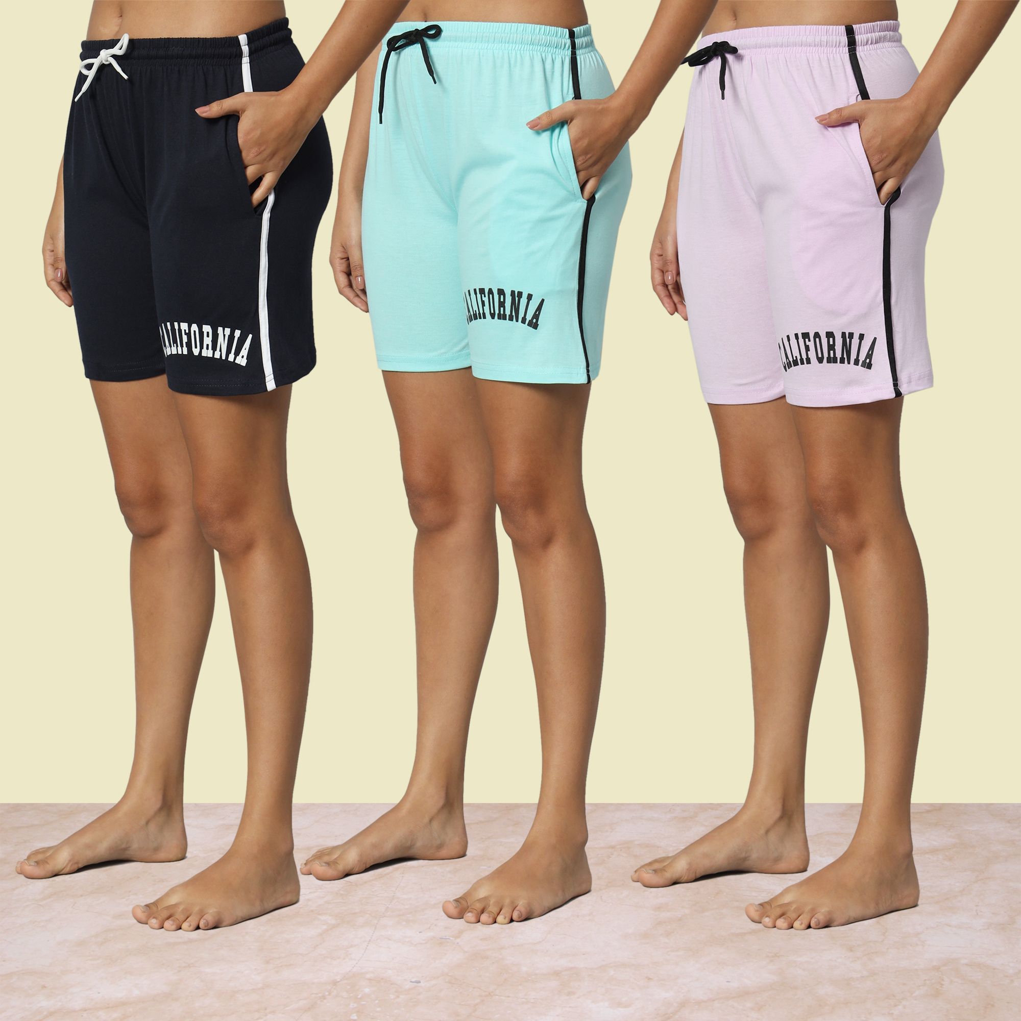 ducohive Pack of 3 Printed Women Multicolor Casual Shorts-picture-10