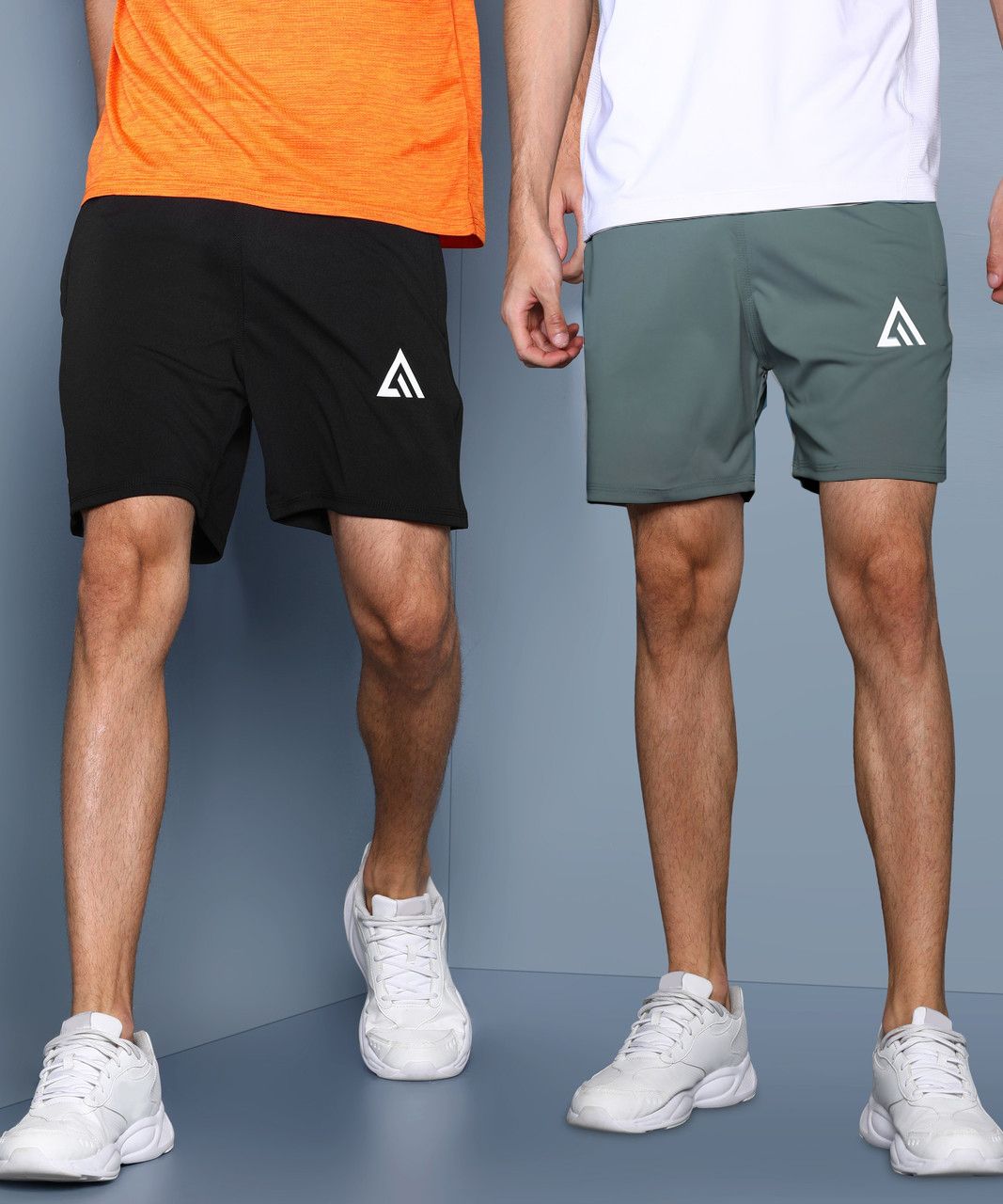 adrenex Pack of 2 Solid Men Black, Grey Basic Shorts-picture-22