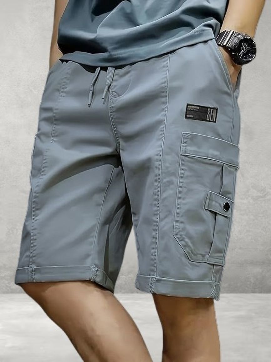 pitzz Solid Men Grey Cargo Shorts-picture-21