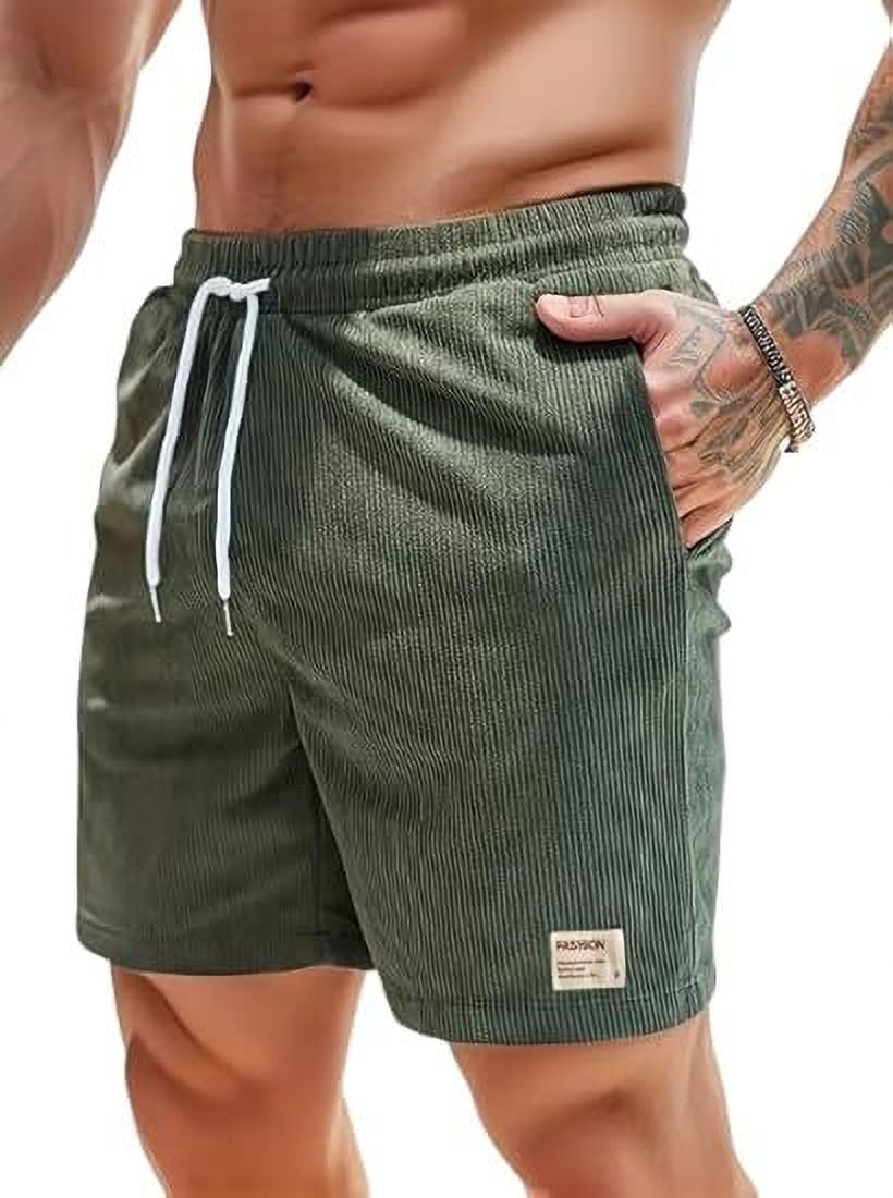 jexputi Solid Men Green Casual Shorts-picture-0