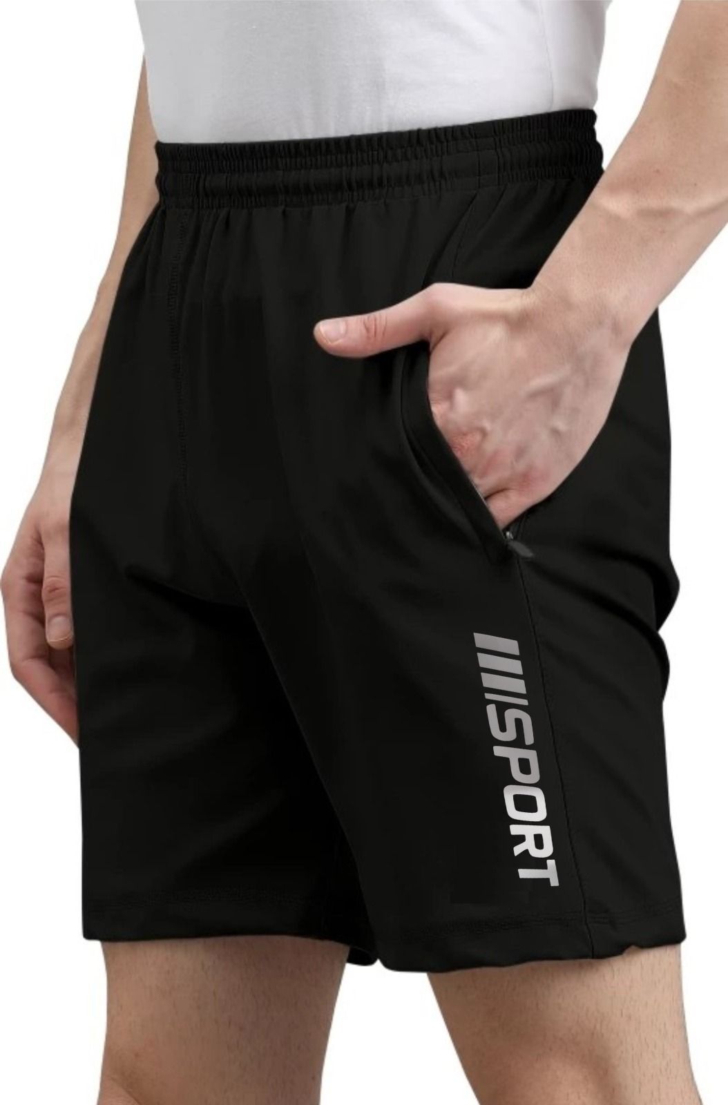 Printed Men Black Regular Shorts-image-30