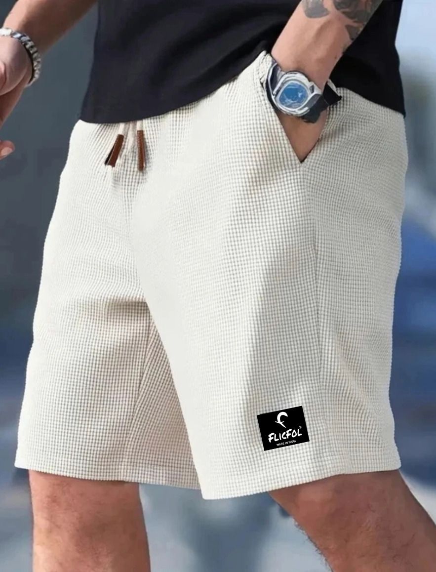 flicfol Solid Men White Regular Shorts-picture-12