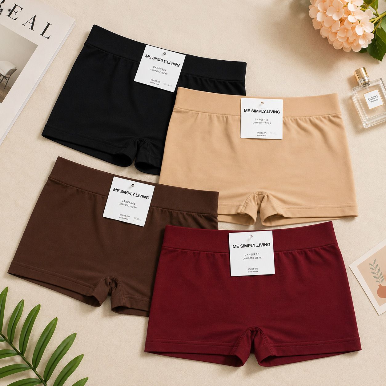 ankit enterprise Pack of 4 Solid Women Multicolor Casual Shorts, Regular Shorts-picture-10