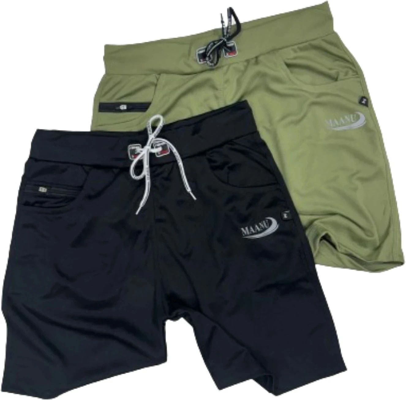 Pack of 2 Solid Men Black, Green Regular Shorts-image-21